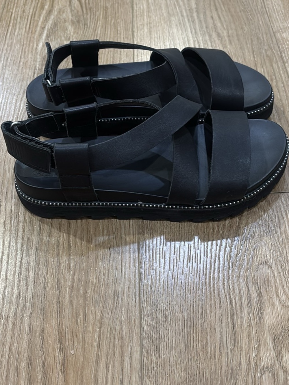 Sorel  Black Strappy Platform Sandals